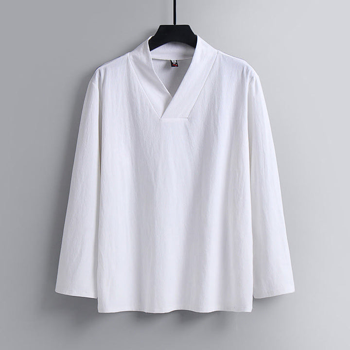 Pantaloni corti con colletto incrociato Buddha Stones , abito in cotone, top e pantaloni Hanfu, set da uomo - image 17