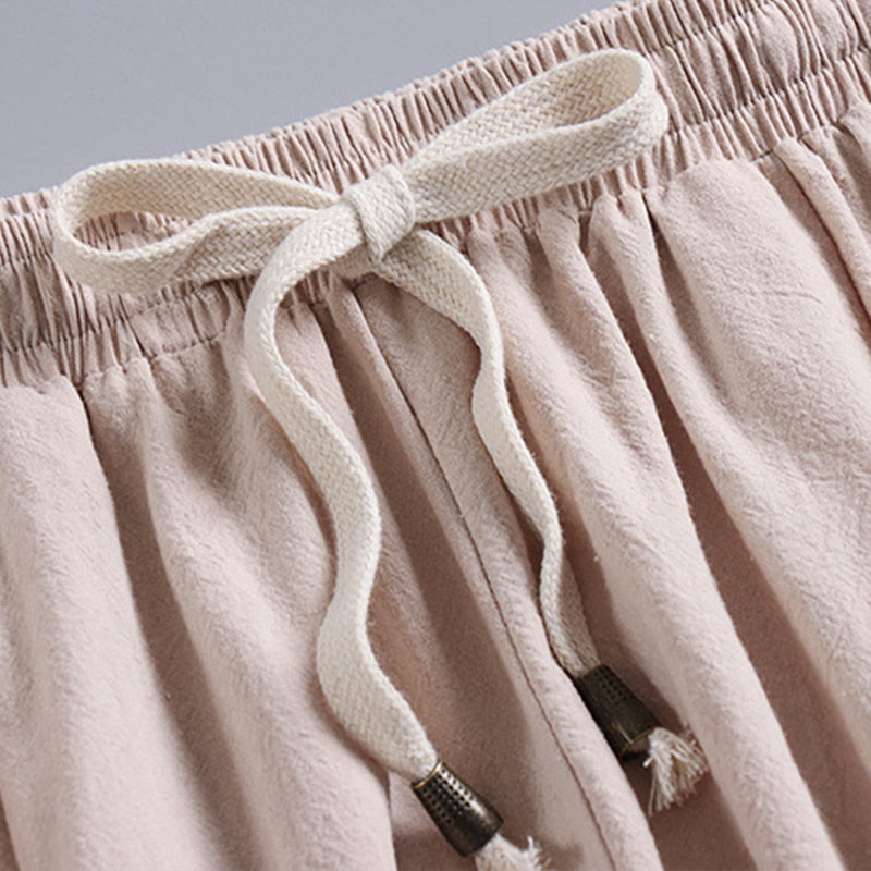 Pantaloni corti con colletto incrociato Buddha Stones , abito in cotone, top e pantaloni Hanfu, set da uomo - image 5