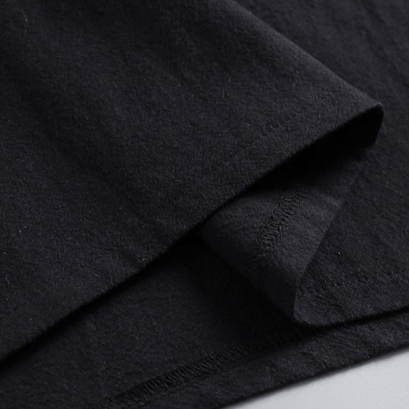 Pantaloni corti con colletto incrociato Buddha Stones , abito in cotone, top e pantaloni Hanfu, set da uomo - image 14