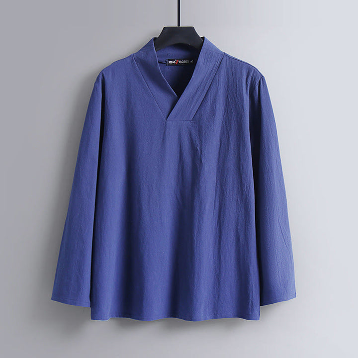 Pantaloni corti con colletto incrociato Buddha Stones , abito in cotone, top e pantaloni Hanfu, set da uomo - image 20