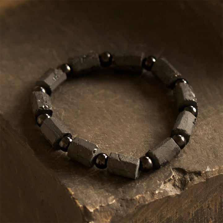 Bracciale della saggezza in tormalina nera Buddha Stones