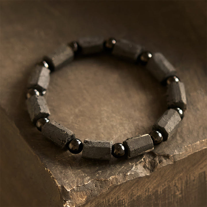 Bracciale della saggezza in tormalina nera Buddha Stones