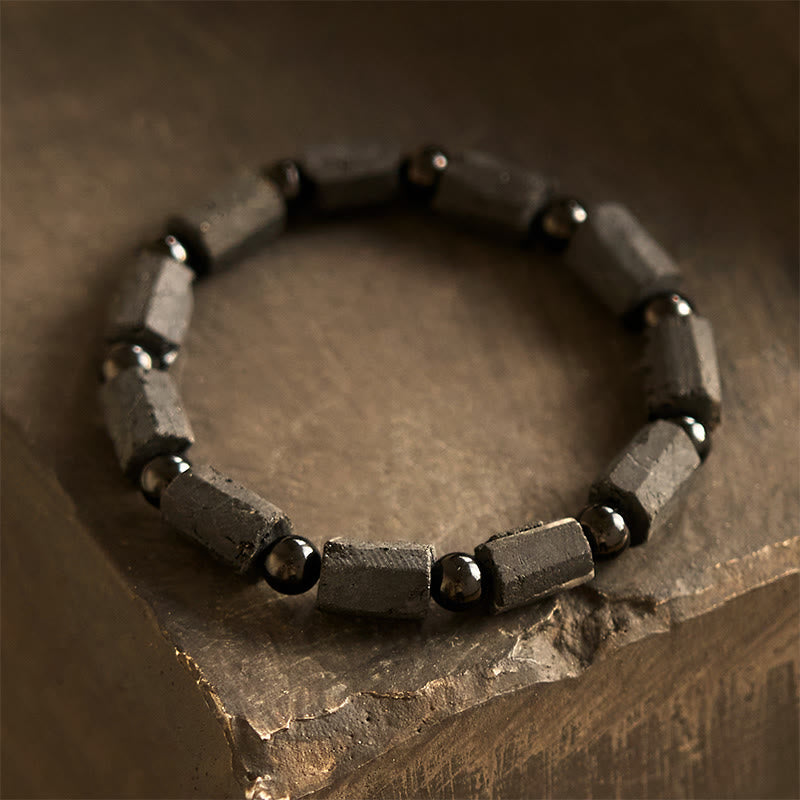 Bracciale della saggezza in tormalina nera Buddha Stones
