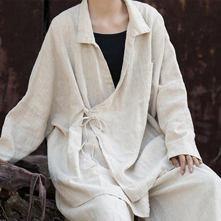 Buddha Stones Meditazione Ramie Cotone Abbigliamento
