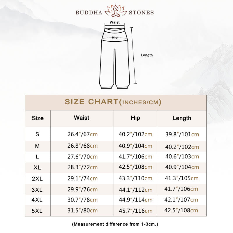 Pantaloni harem larghi con motivo a foglie di fiore Buddha Stones, pantaloni da yoga da donna - image 3