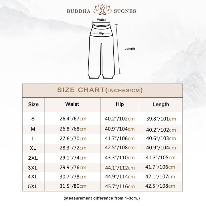 Pantaloni harem larghi con motivo a foglie di fiore Buddha Stones, pantaloni da yoga da donna - image 3