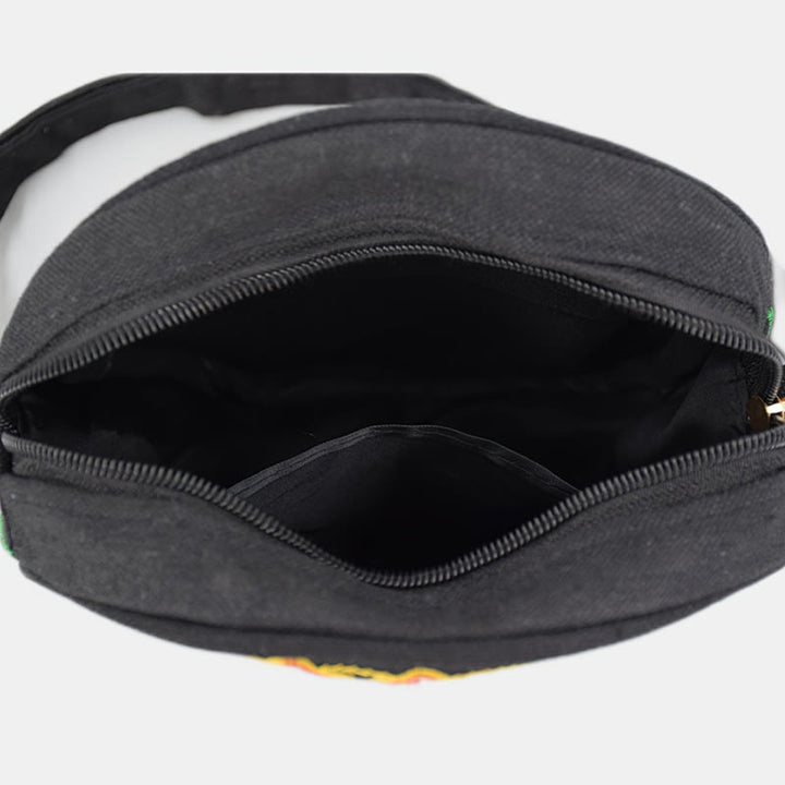 Buddha Stones Money Tree Galsang Inula Flower Peonia Rosa Pavone Ricamo bifacciale Tela Borsa per la spesa Borsa a tracolla