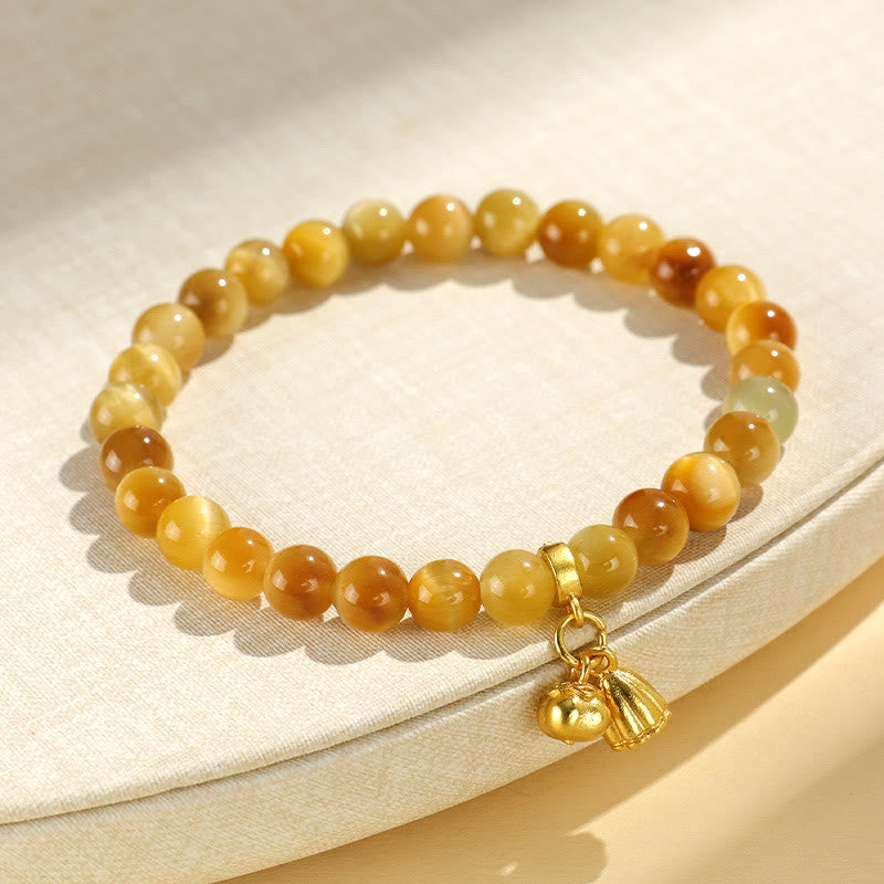 Bracciale di protezione con Buddha Stones Occhio di tigre Fu Carattere Bambù Koi Pesce Loto Om Mani Padme Hum