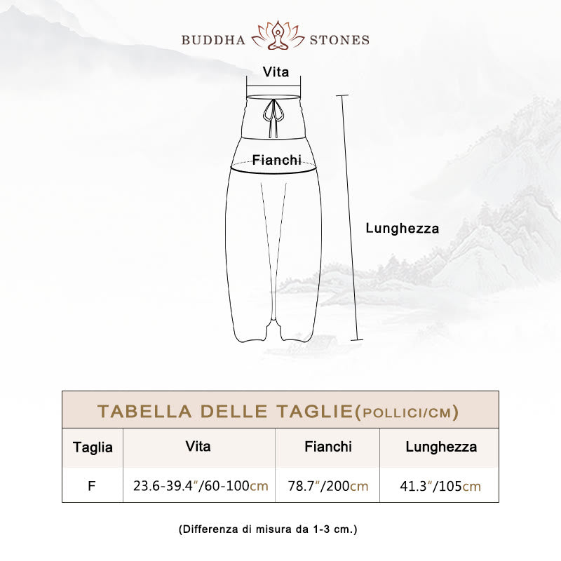 Pantaloni Buddha Stones casual larghi geometrici rotondi da indossare in due stili, pantaloni da yoga da donna - image 5