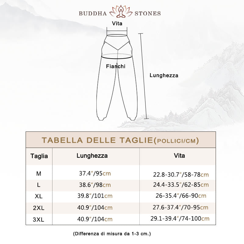 Pantaloni harem a vita alta con tasche, in modal tinta unita, per yoga e danza, Buddha Stones - image 5