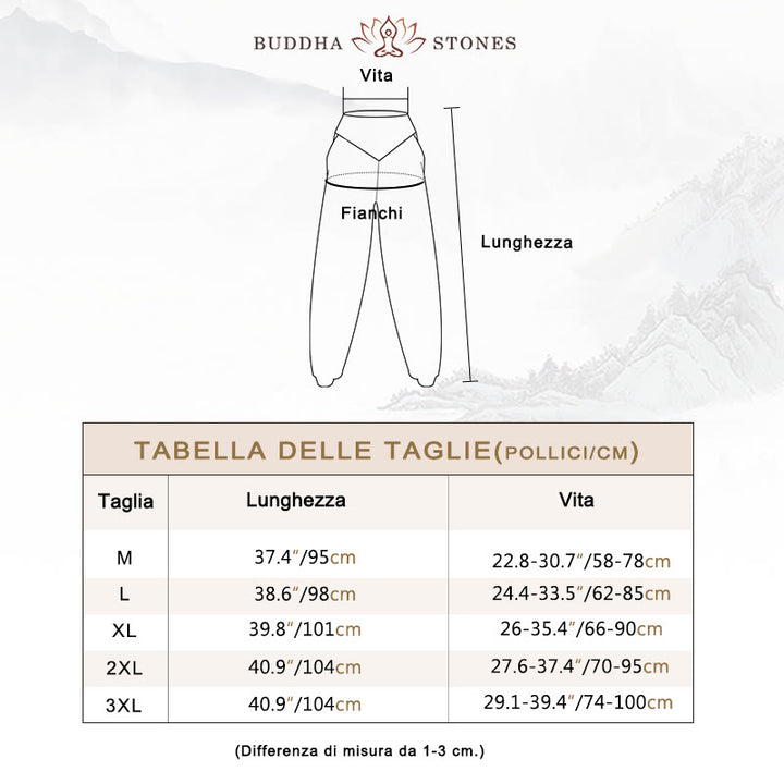 Pantaloni harem a vita alta con tasche, in modal tinta unita, per yoga e danza, Buddha Stones - image 5