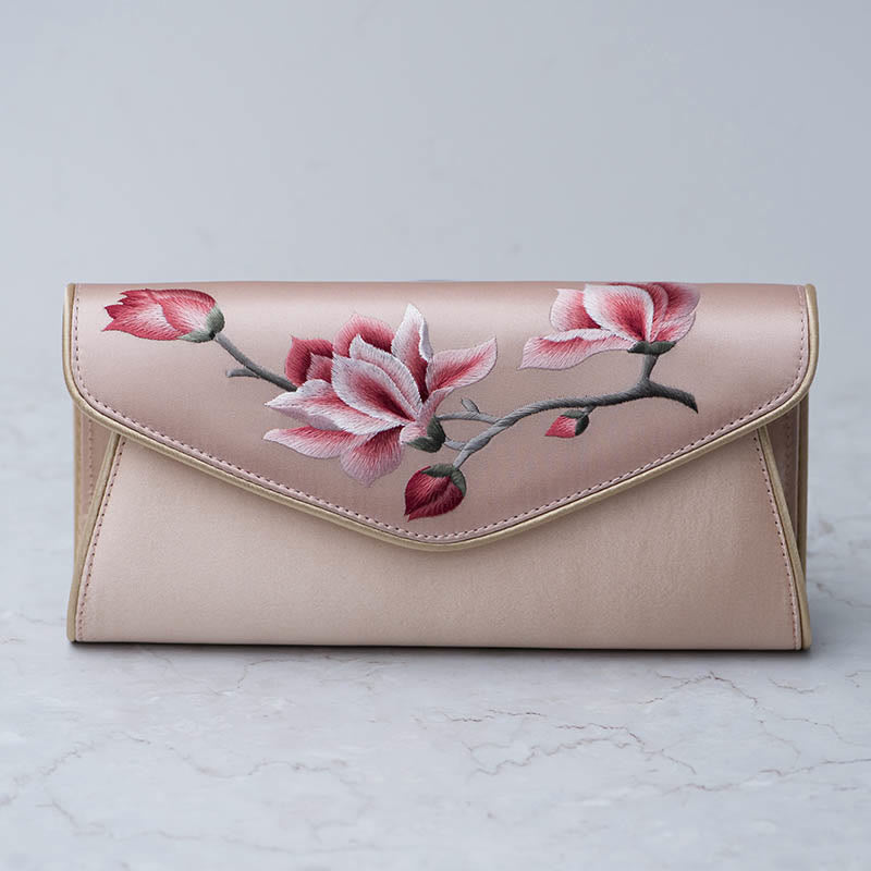 Buddha Stones Magnolia Su Ricamo Borsa da sposa Borsa a tracolla Borsa a mano