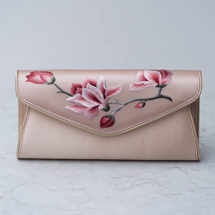 Buddha Stones Magnolia Su Ricamo Borsa da sposa Borsa a tracolla Borsa a mano