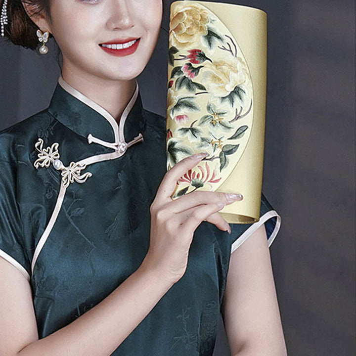 Borsa a tracolla per lo shopping da sposa con ricamo Buddha Stones Su