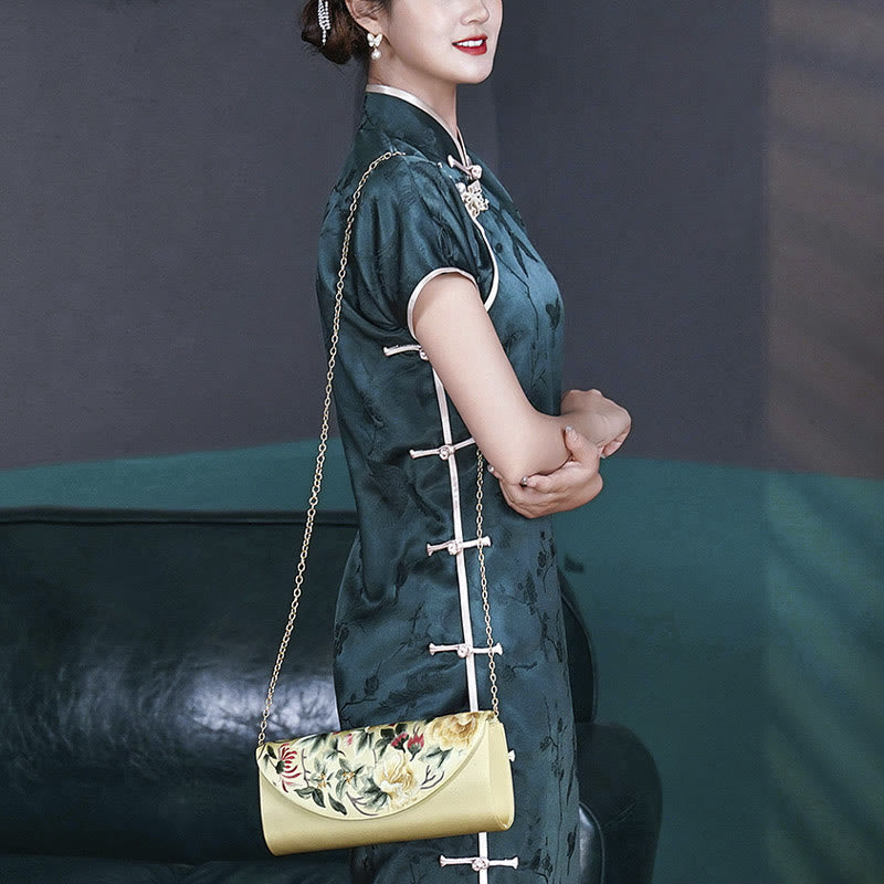 Borsa a tracolla per lo shopping da sposa con ricamo Buddha Stones Su