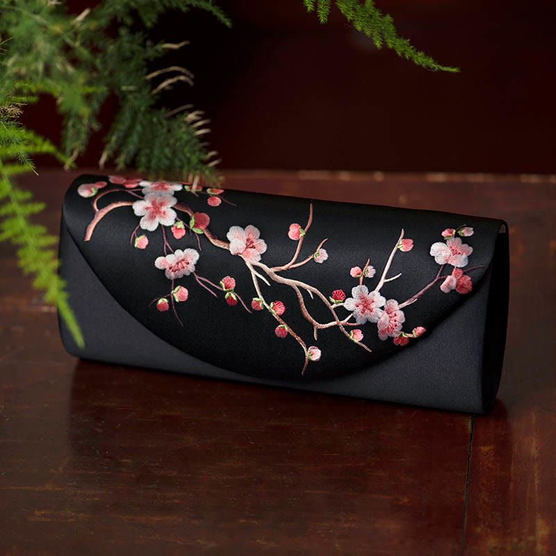 Buddha Stones Plum Bossom Tulipano Su Ricamo Borsa da sposa Borsa a tracolla Borsa a mano