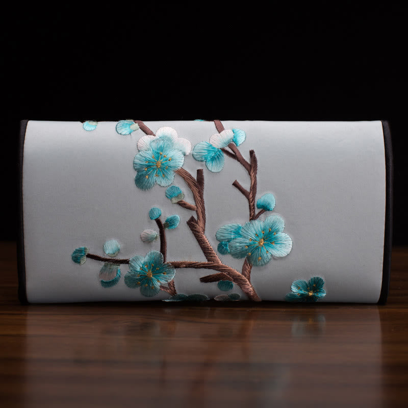 Buddha Stones Plum Bossom Su Ricamo Viaggio Shopping Borsa Lunga Borsa a Mano