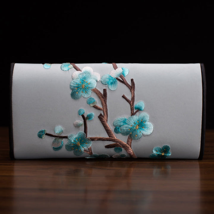 Buddha Stones Plum Bossom Su Ricamo Viaggio Shopping Borsa Lunga Borsa a Mano