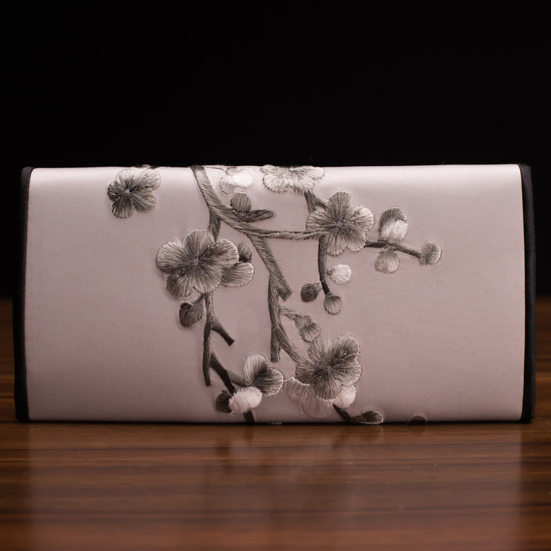 Buddha Stones Plum Bossom Su Ricamo Viaggio Shopping Borsa Lunga Borsa a Mano