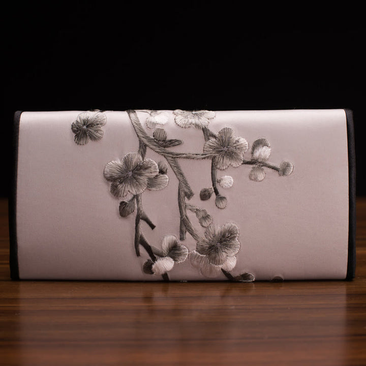 Buddha Stones Plum Bossom Su Ricamo Viaggio Shopping Borsa Lunga Borsa a Mano