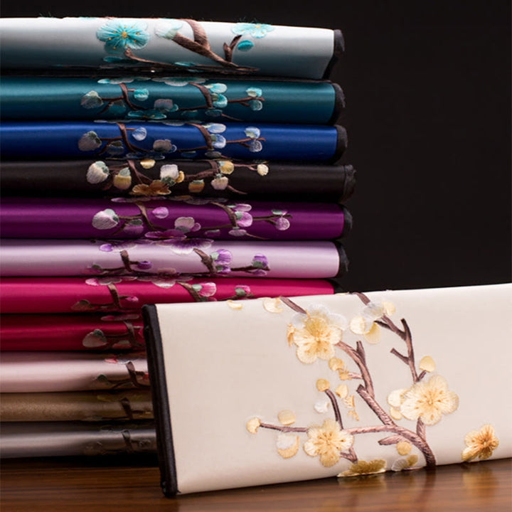 Buddha Stones Plum Bossom Su Ricamo Viaggio Shopping Borsa Lunga Borsa a Mano