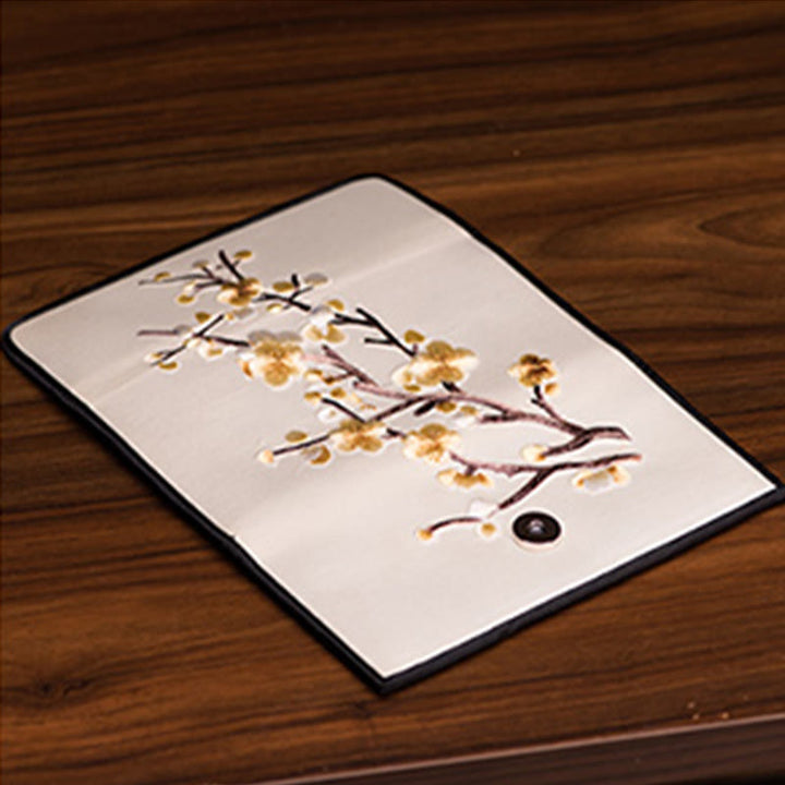 Buddha Stones Plum Bossom Su Ricamo Viaggio Shopping Borsa Lunga Borsa a Mano