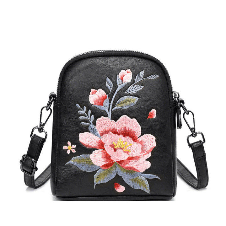 Borsa a tracolla con ricamo Buddha Stones Lotus Su Journey Shopping Bag