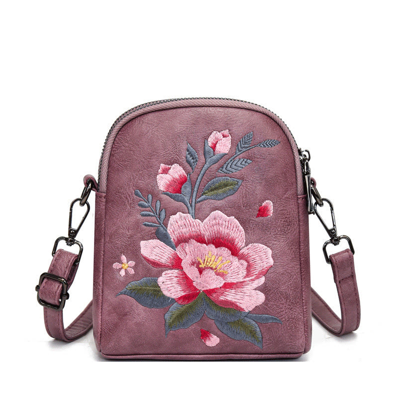 Borsa a tracolla con ricamo Buddha Stones Lotus Su Journey Shopping Bag