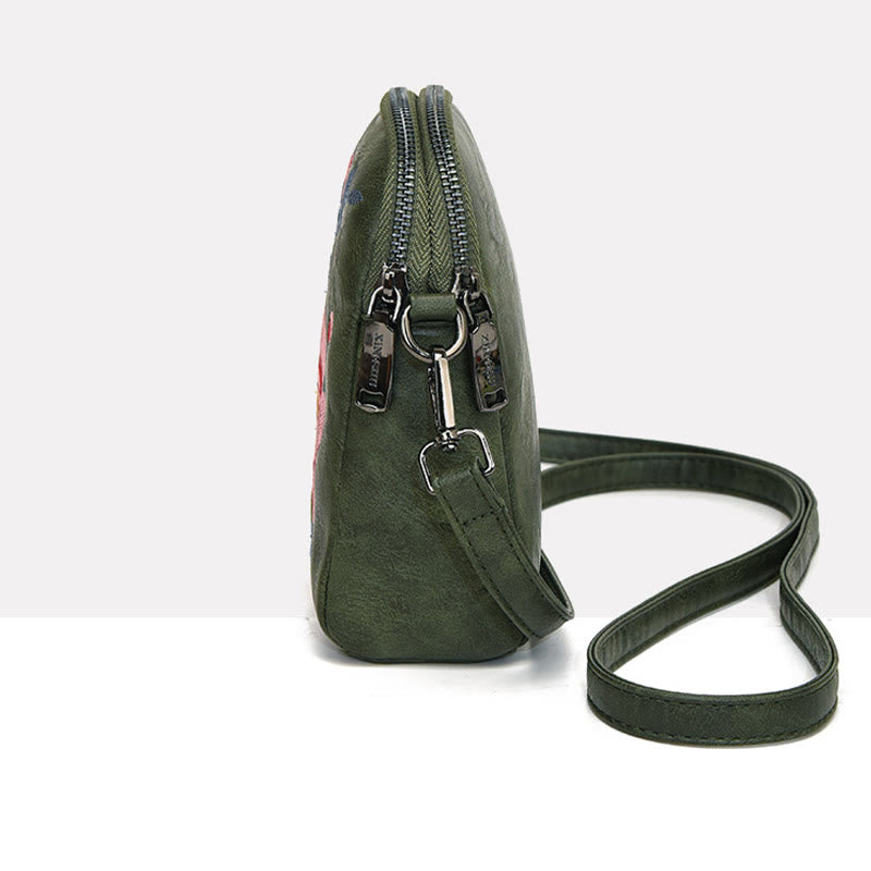 Borsa a tracolla con ricamo Buddha Stones Lotus Su Journey Shopping Bag