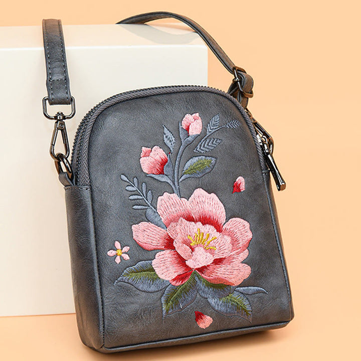 Borsa a tracolla con ricamo Buddha Stones Lotus Su Journey Shopping Bag