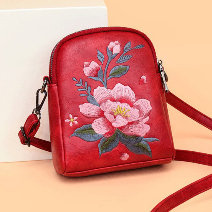 Borsa a tracolla con ricamo Buddha Stones Lotus Su Journey Shopping Bag