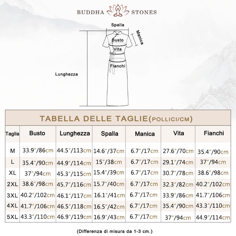 Abito Buddha Stones in seta Qipao con motivo a foglie e fiori retrò, abito cheongsam da donna