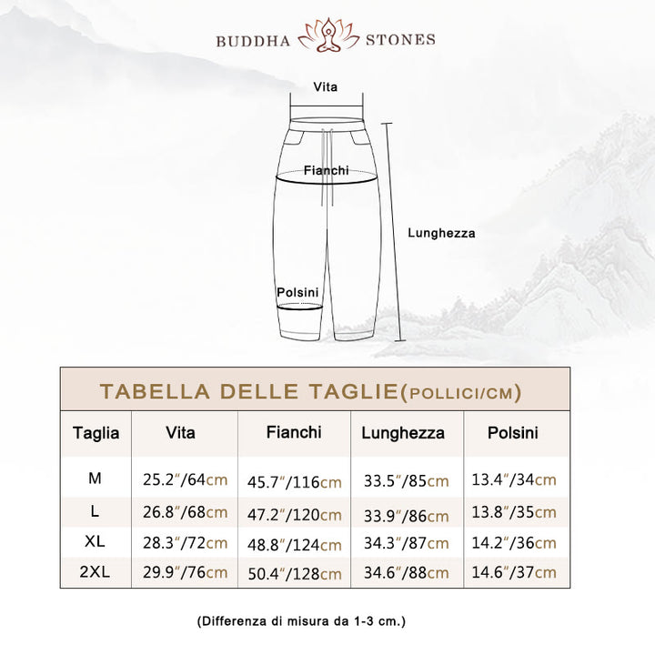 Pantaloni harem con coulisse in cotone con tasche da donna Buddha Stones Summer - image 5