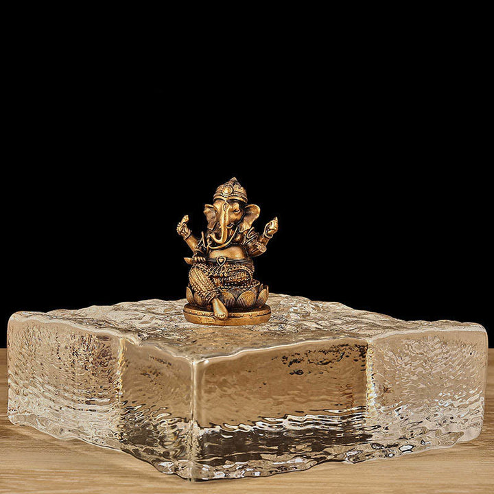 Buddha Stones Mini Piccolo Ganesh Ganpati Elefante Meditazione Statua Riflessione Casa Resina Decorazione