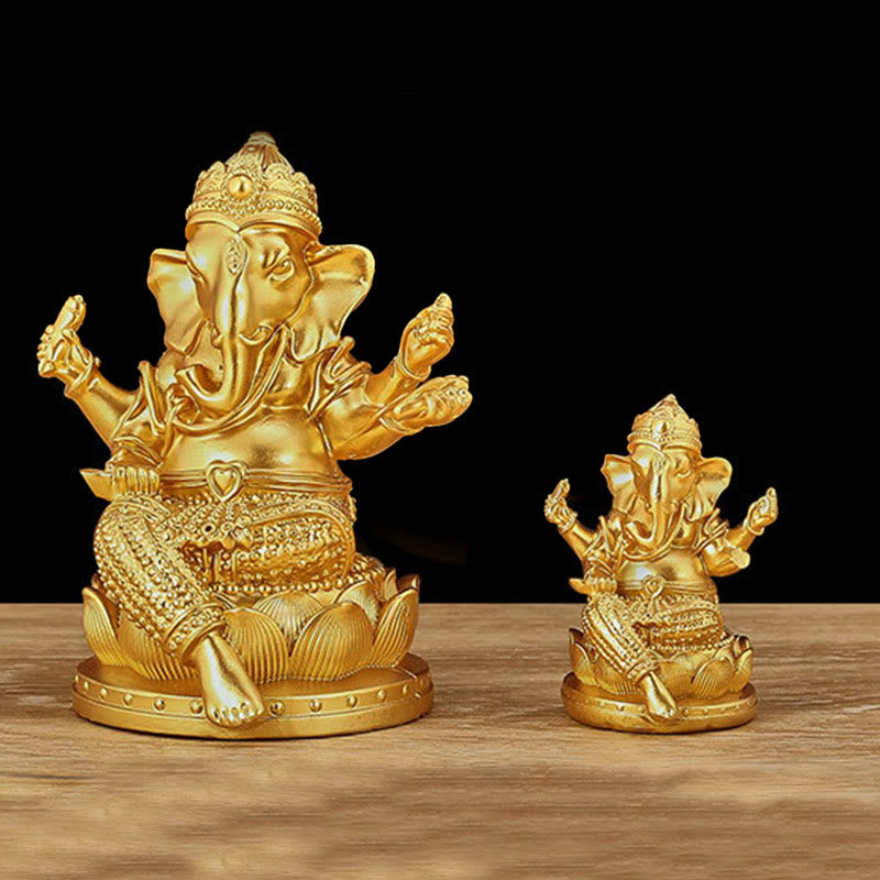 Buddha Stones Mini Piccolo Ganesh Ganpati Elefante Meditazione Statua Riflessione Casa Resina Decorazione