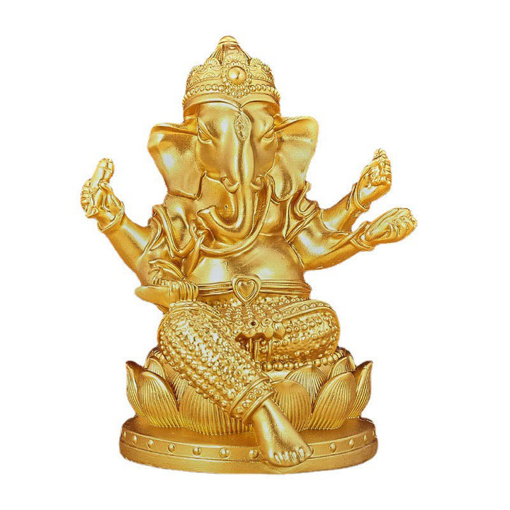 Buddha Stones Mini Piccolo Ganesh Ganpati Elefante Meditazione Statua Riflessione Casa Resina Decorazione