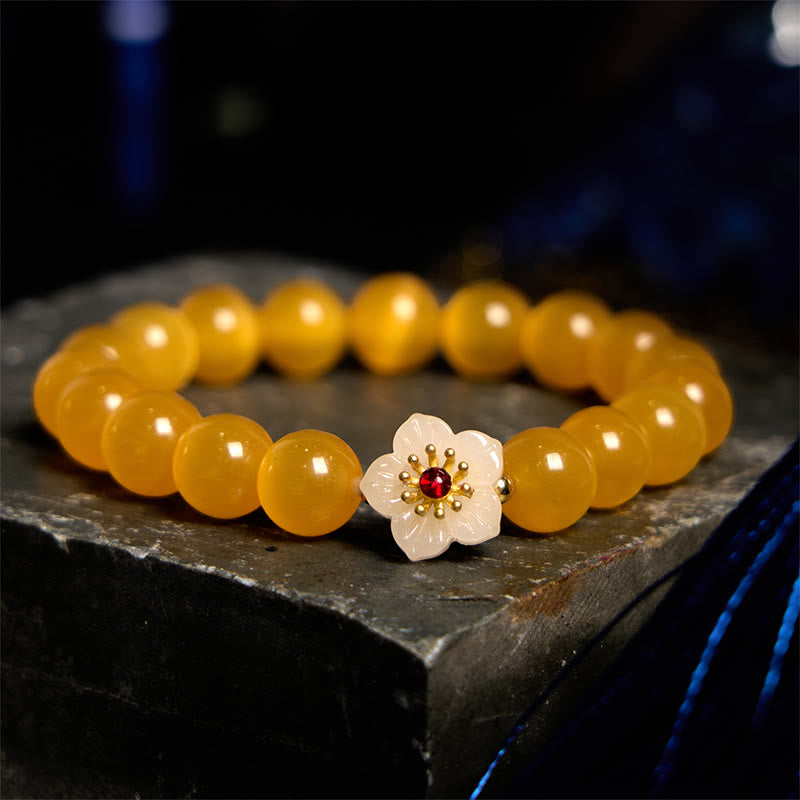 Braccialetto Buddha Stones Cat's Eye Chrysoberyl Flower Love - image 13