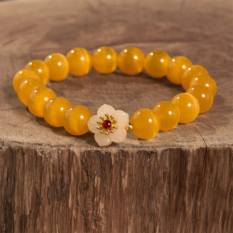 Braccialetto Buddha Stones Cat's Eye Chrysoberyl Flower Love - image 14