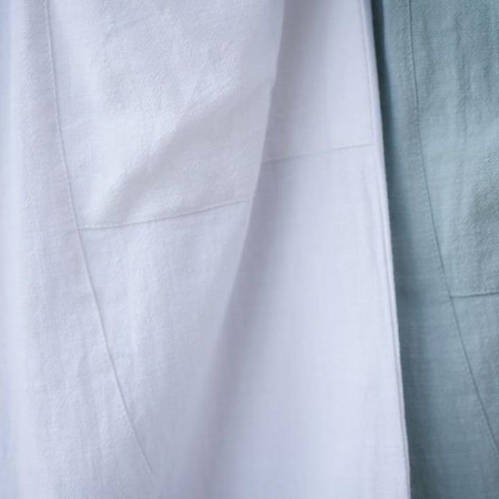 Pantaloni harem da uomo in cotone ramiè e lino tinta unita con elastico in vita e tasche , Buddha Stones