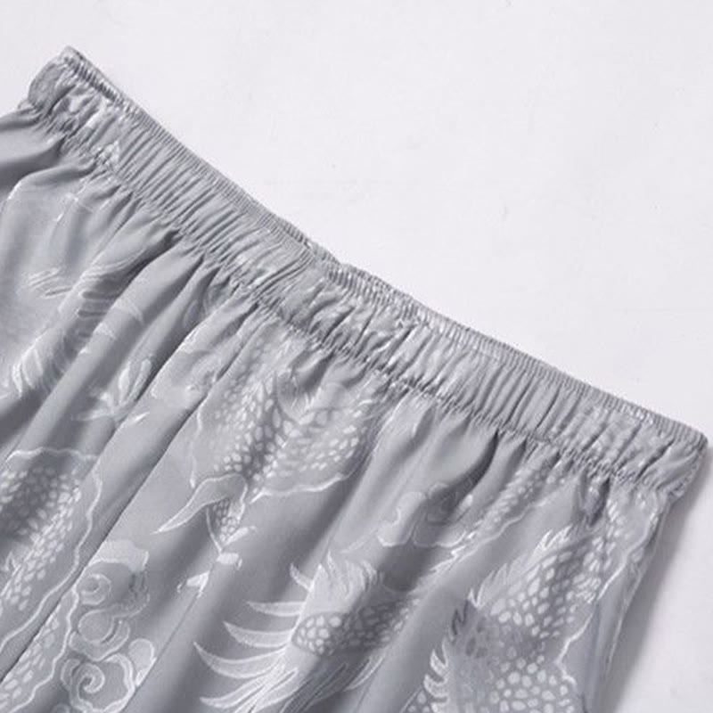 Buddha Stones 2 pezzi Tang Suit Drago Rana-bottone Uomo Manica Lunga Camicia Pantaloni Abbigliamento Set - image 13