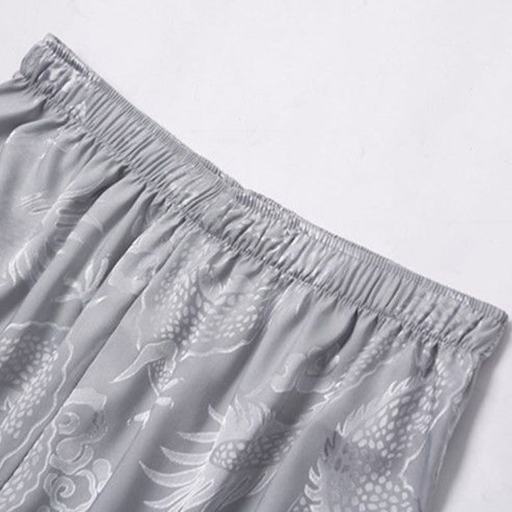 Buddha Stones 2 pezzi Tang Suit Drago Rana-bottone Uomo Manica Lunga Camicia Pantaloni Abbigliamento Set - image 13