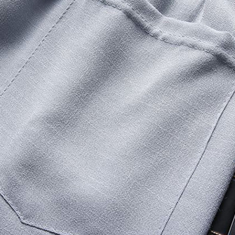 Buddha Stones 2 pezzi Tang Suit tinta unita Frog-Bottone uomo manica lunga camicia pantaloni set - image 11