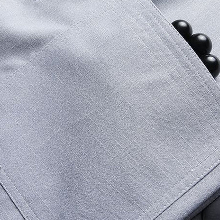 Buddha Stones 2 pezzi Tang Suit tinta unita Frog-Bottone uomo manica lunga camicia pantaloni set - image 12