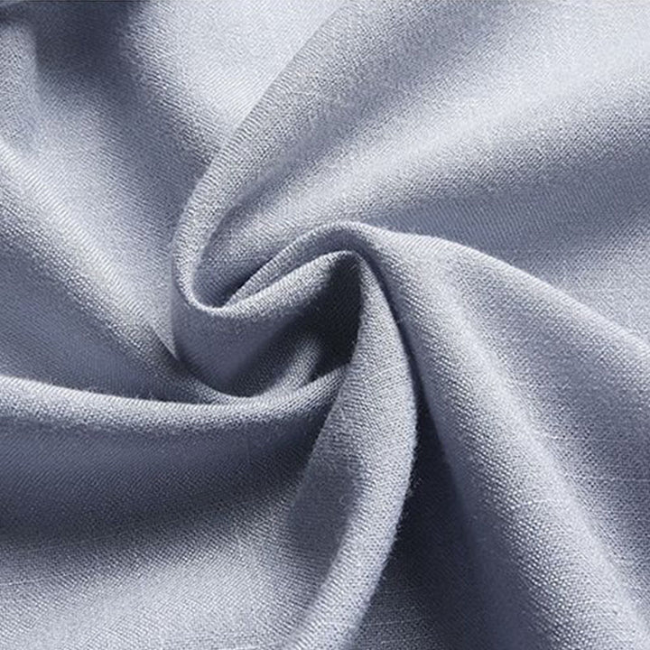 Buddha Stones 2 pezzi Tang Suit tinta unita Frog-Bottone uomo manica lunga camicia pantaloni set - image 14