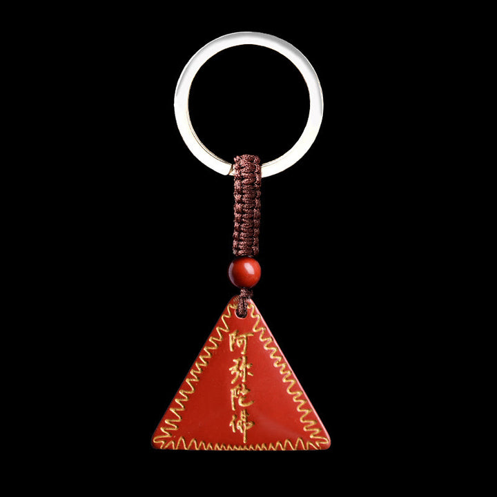Collana con ciondolo Buddha Stones Cinnabar Amitabha Calm