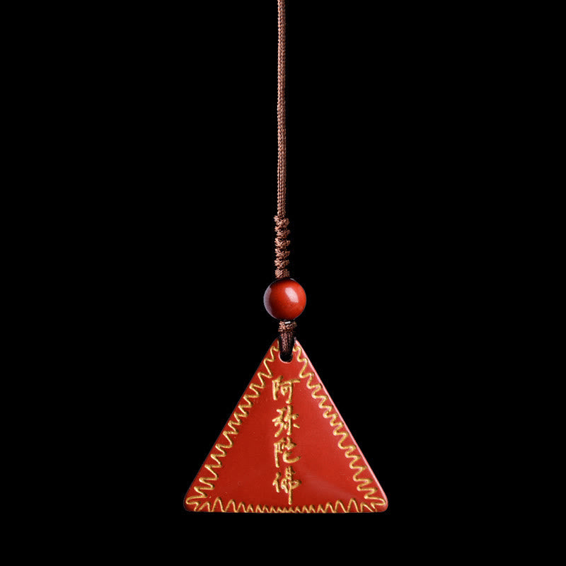 Collana con ciondolo Buddha Stones Cinnabar Amitabha Calm