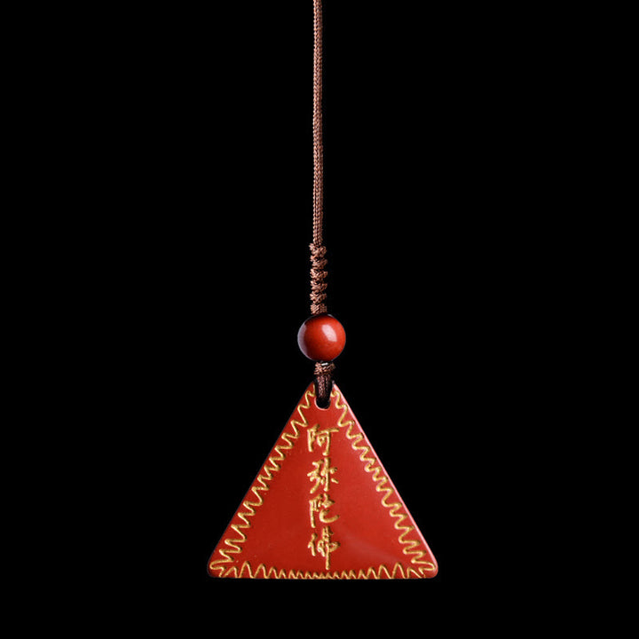 Collana con ciondolo Buddha Stones Cinnabar Amitabha Calm