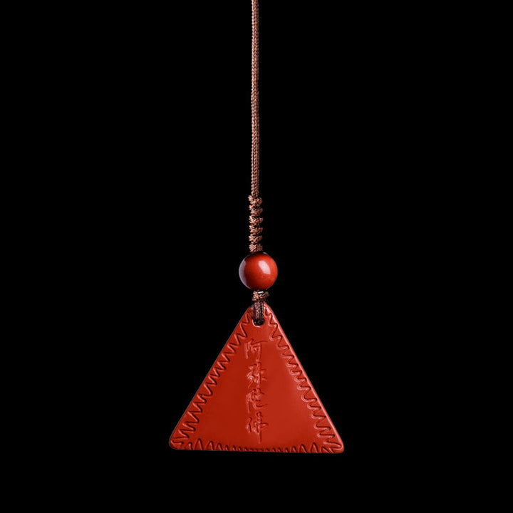 Collana con ciondolo Buddha Stones Cinnabar Amitabha Calm
