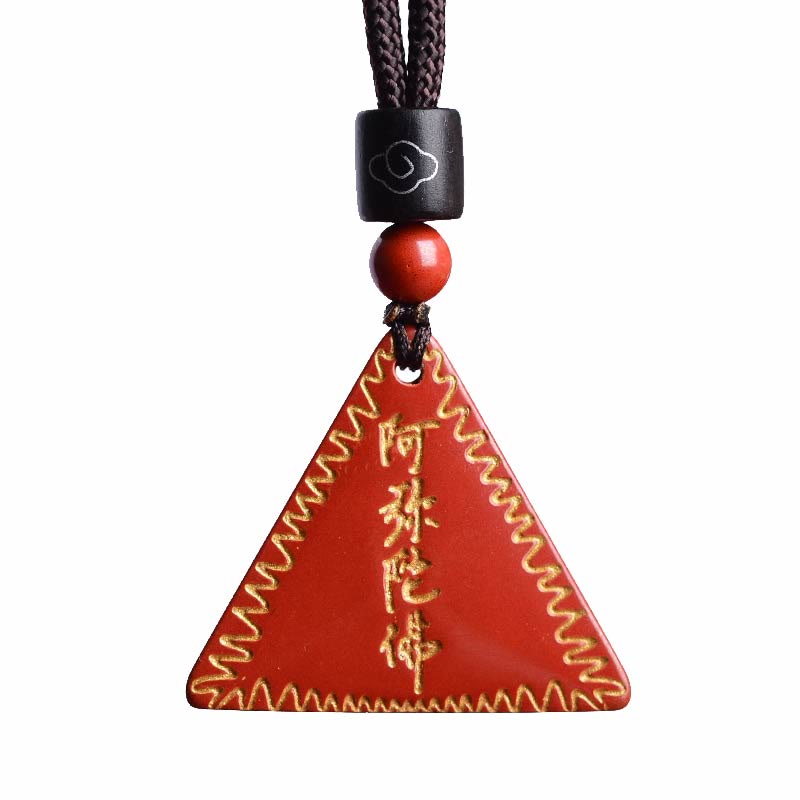 Collana con ciondolo Buddha Stones Cinnabar Amitabha Calm