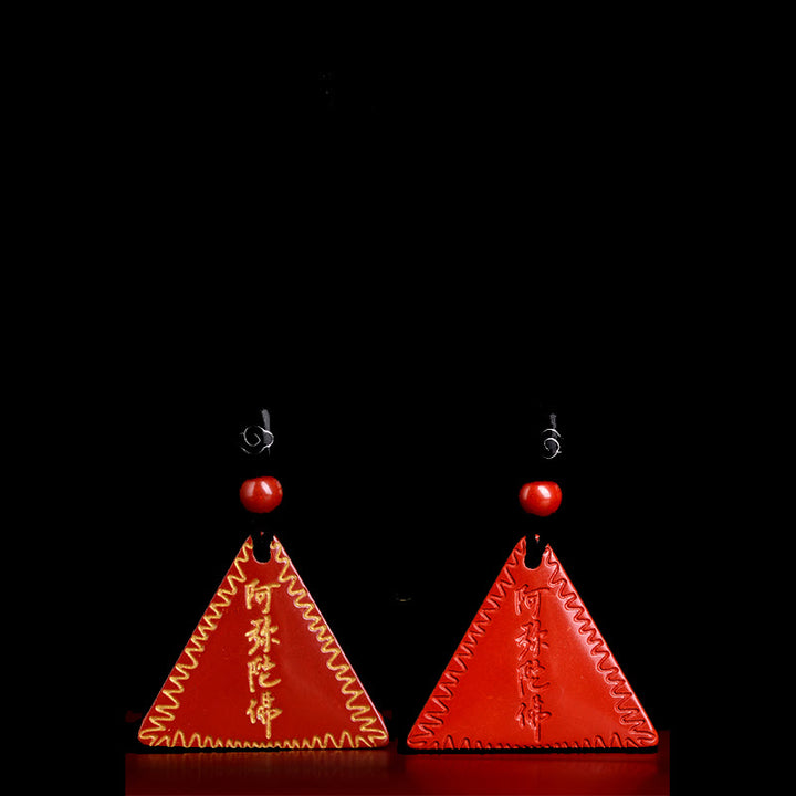 Collana con ciondolo Buddha Stones Cinnabar Amitabha Calm